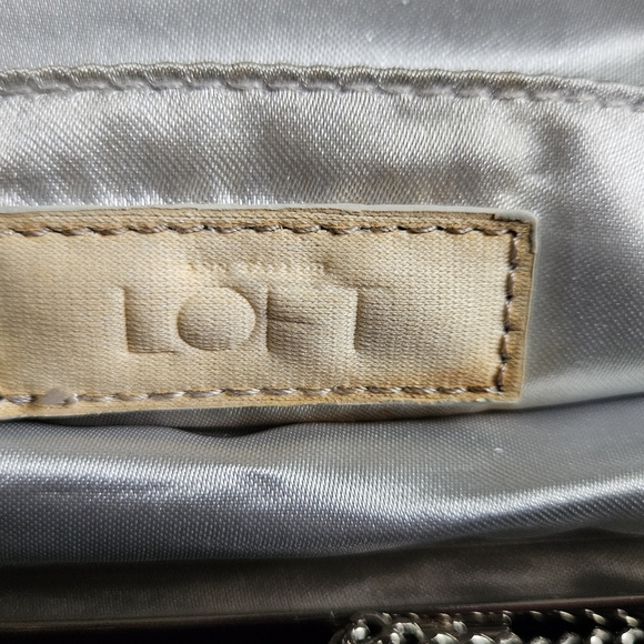 LOFT Silver Sequin Clutch with Chain Strap - Picture 4 of 7